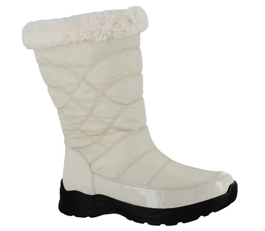 Easy Street Women's Cuddle Boot  Color: Winter White Patent  Size 10M