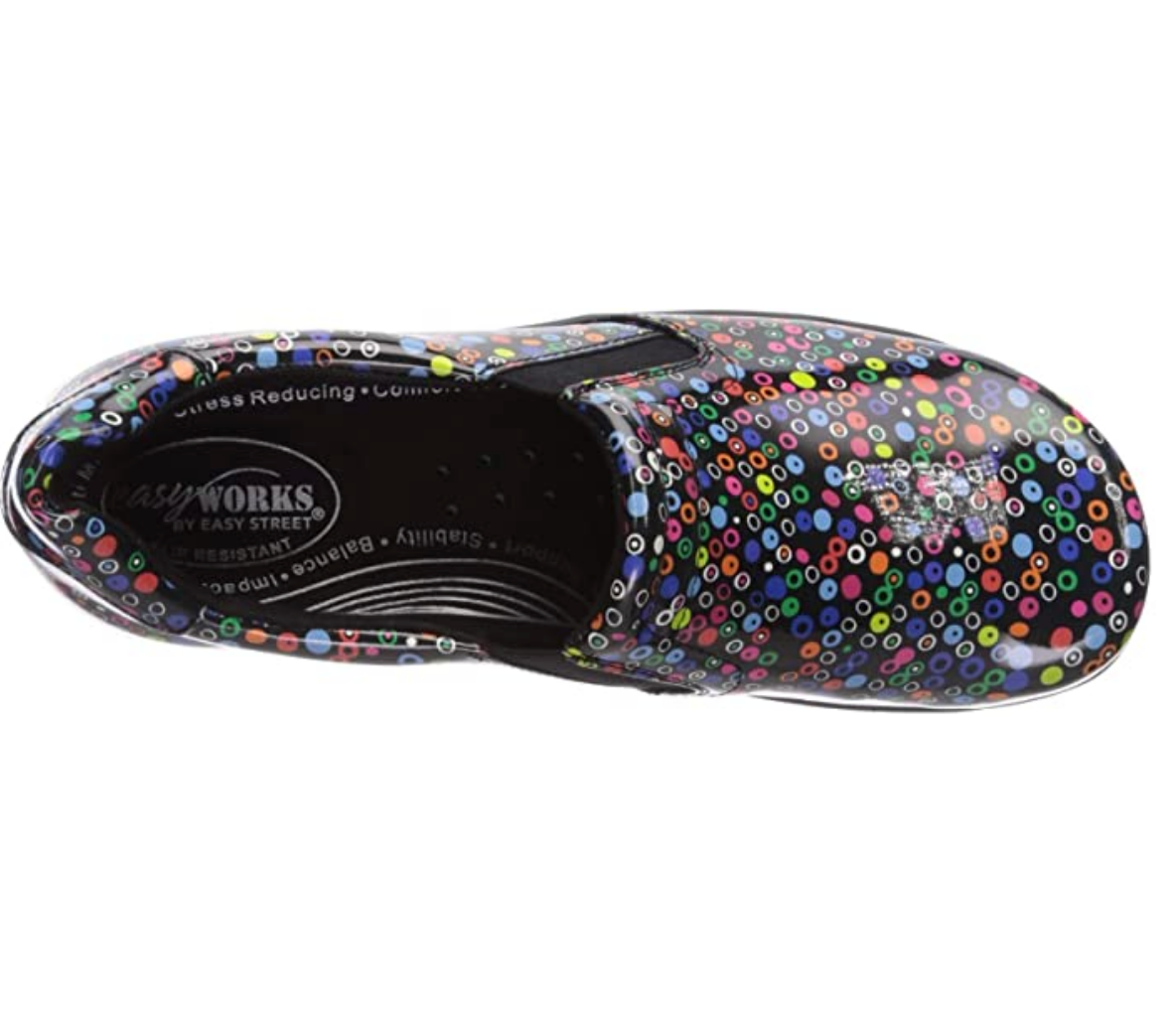 Easy Works Women's Bind Health Care Professional Shoe  Color: Black/Bright Mul Do  Size 9WW