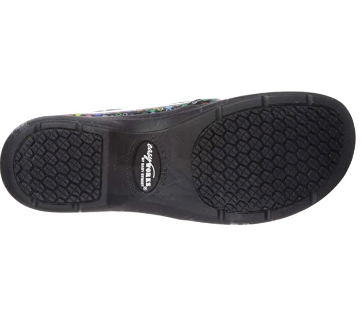 Easy Works Women's Bind Health Care Professional Shoe  Color: Black/Bright Mul Do  Size 9WW