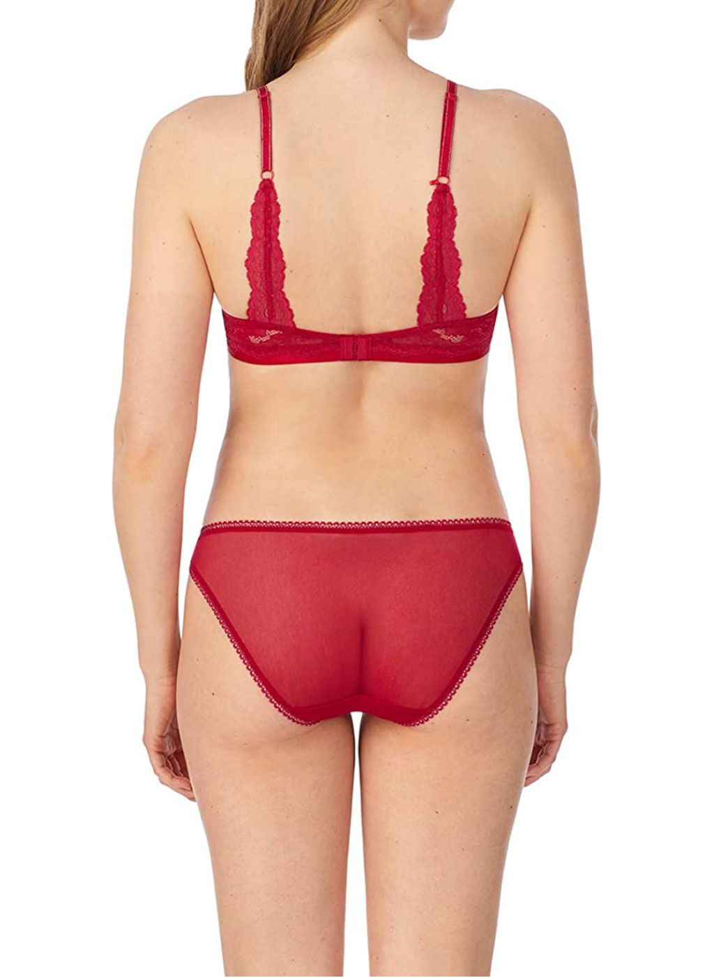 OnGossamer Women's Beautifully Basic Lace Back Plunge Bra  Color Cerise Size 32D