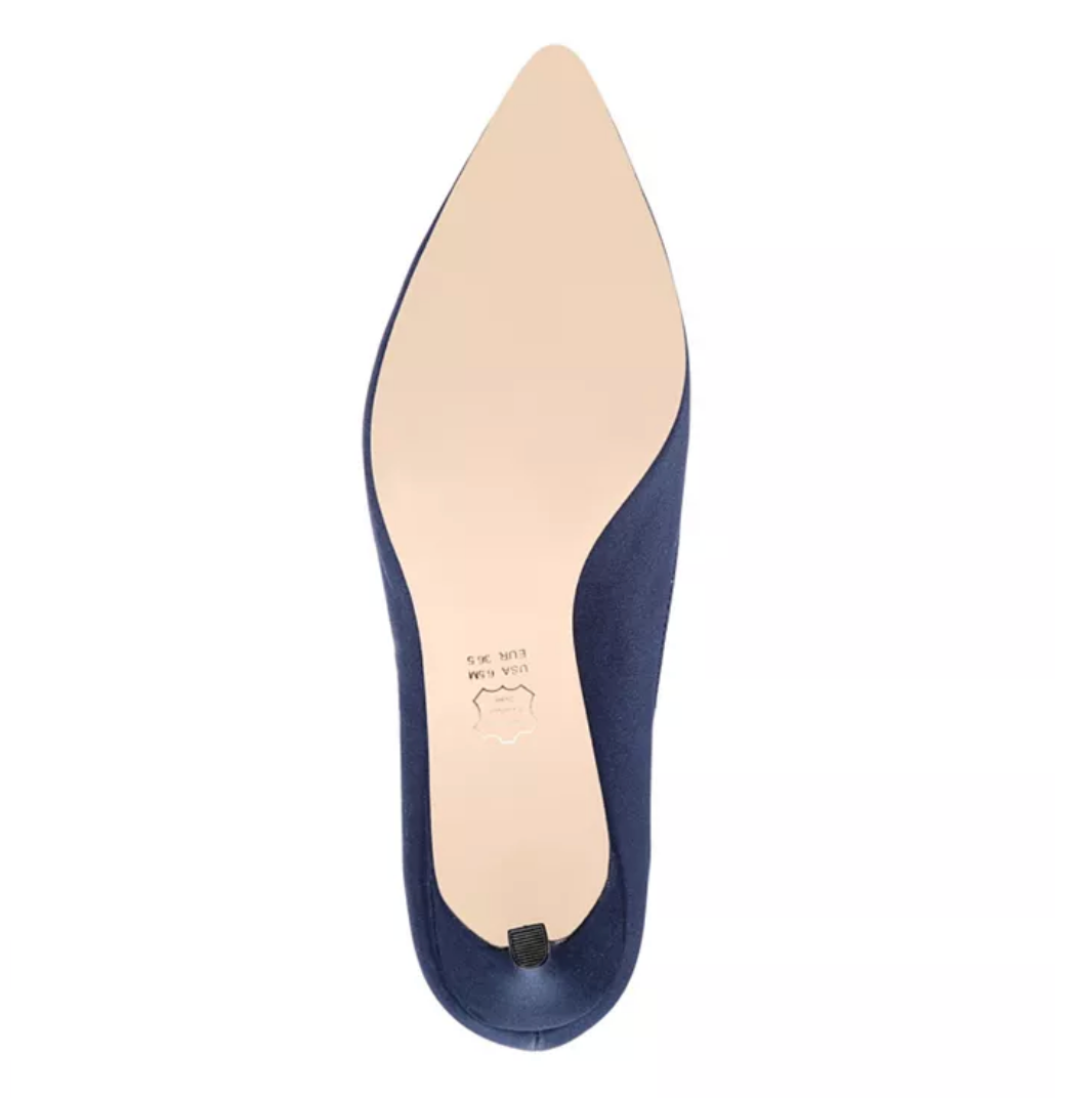 Nina Nina60 Mid Heel Pumps  Color: Navy Peau Fabric Size: 6M