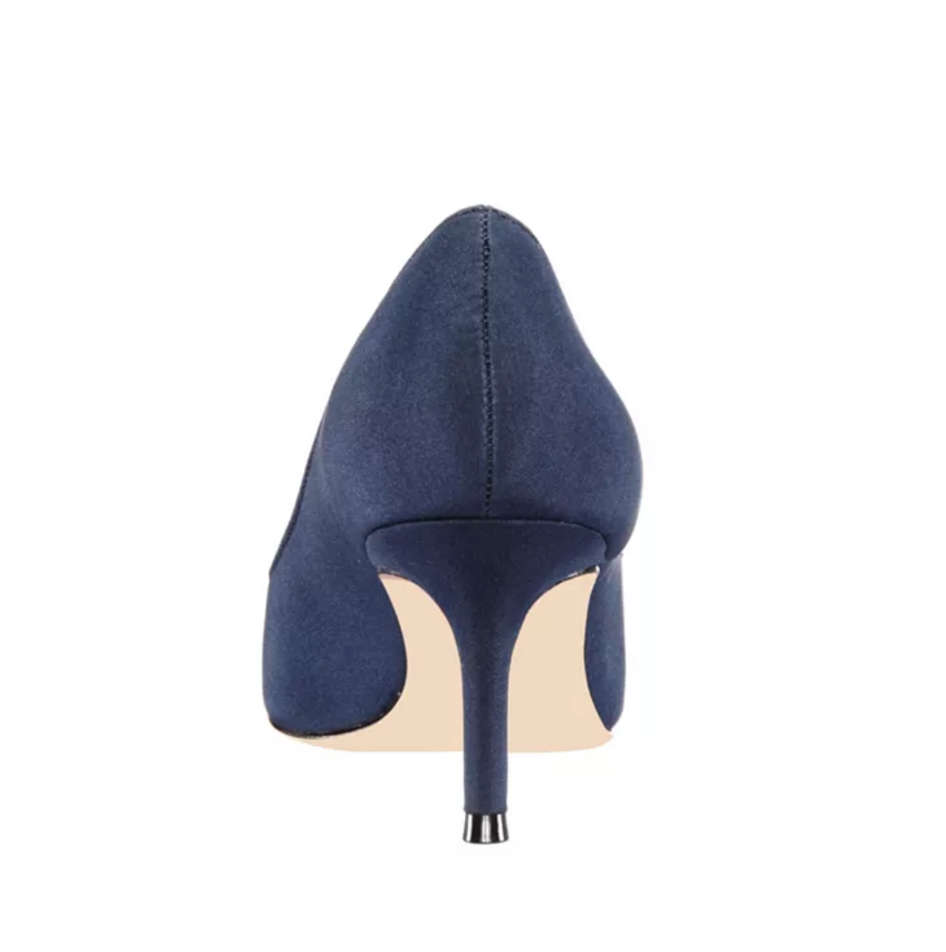 Nina Nina60 Mid Heel Pumps  Color: Navy Peau Fabric Size: 6M
