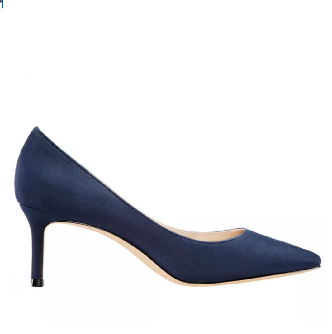 Nina Nina60 Mid Heel Pumps  Color: Navy Peau Fabric Size: 6M