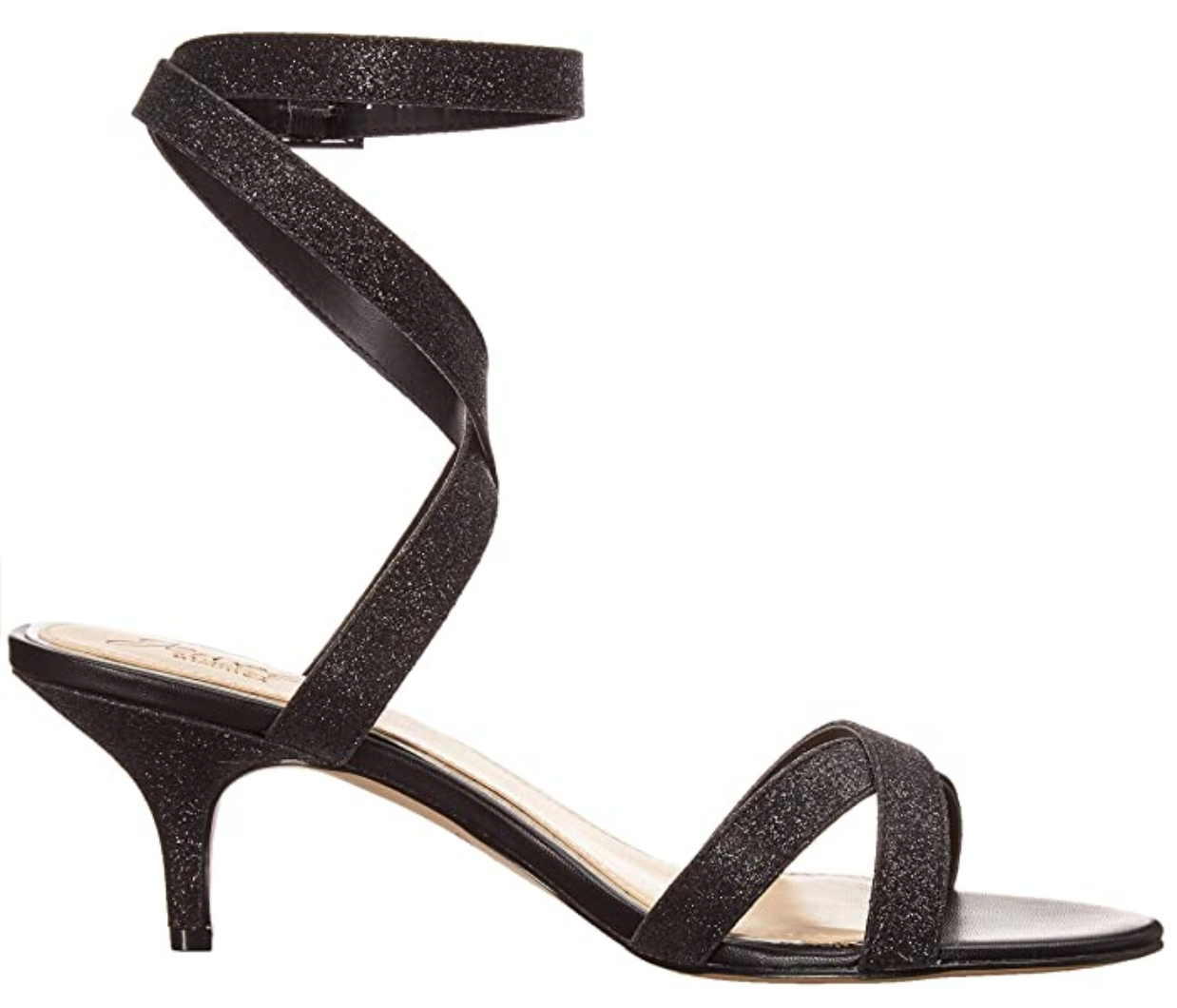 Jewel Badgley Mischka Women's Newton Heeled Sandal  Size: 8M Color: Black Glitter