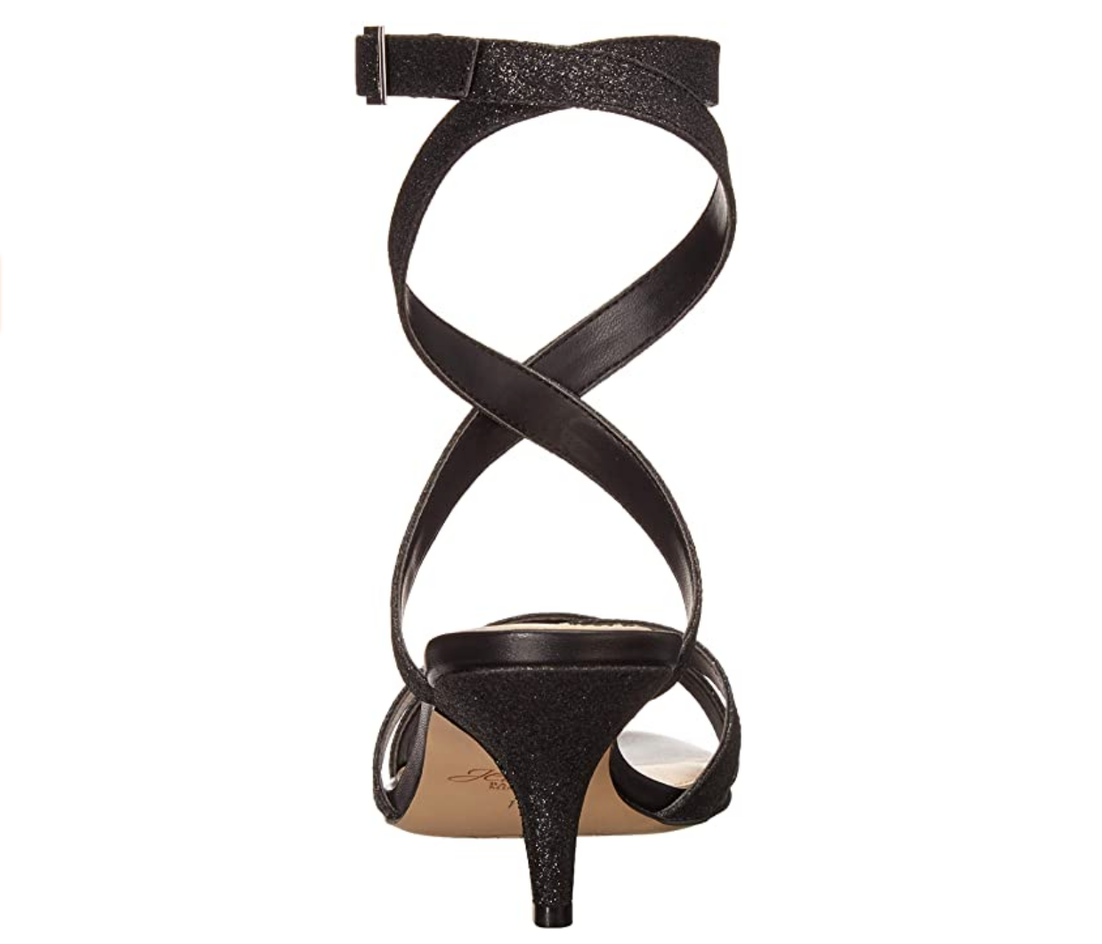 Jewel Badgley Mischka Women's Newton Heeled Sandal  Size: 8M Color: Black Glitter