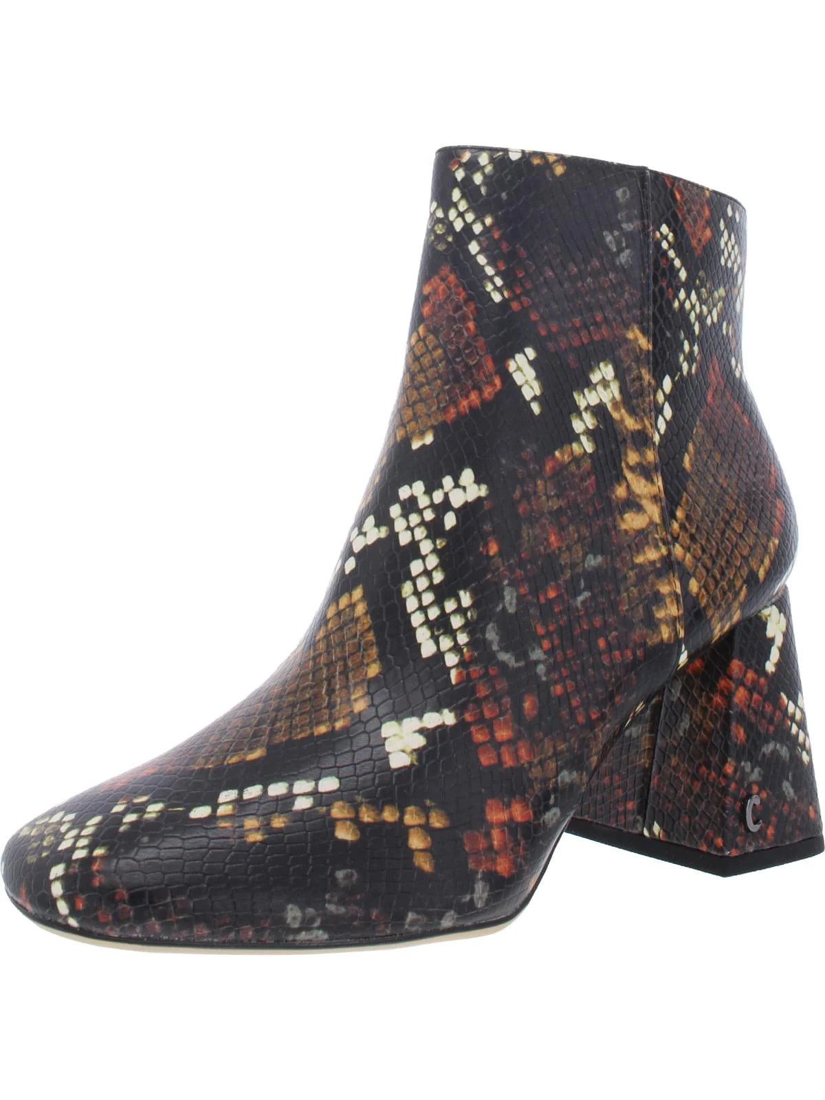 Circus by Sam Edelman Womens Kate Square-Toe Bootie  Color Black/Warm Spice Multi Size 6M
