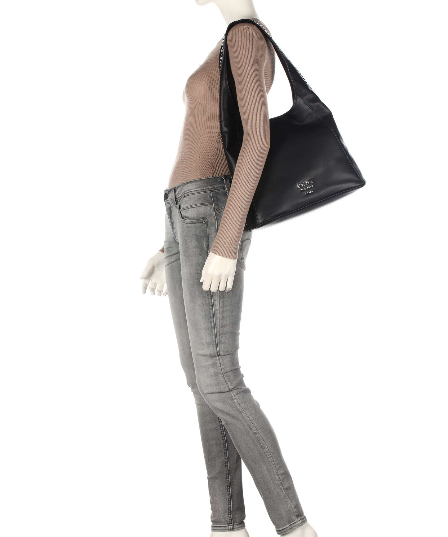 DKNY Alixis Hobo  Synthetic Bag  Color Black
