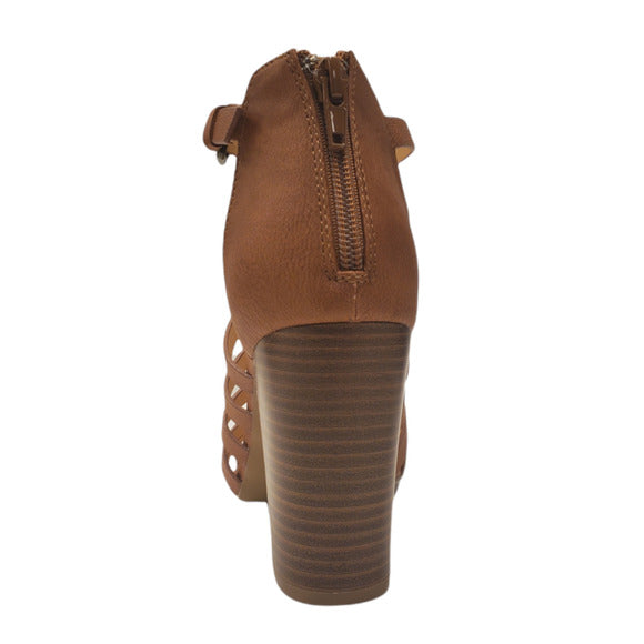 XOXO Womens Bae Block heel Sandal   Color Tan/Brown
