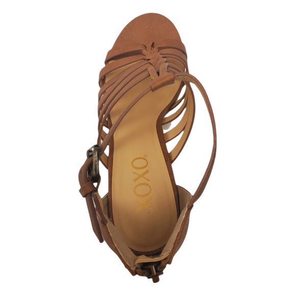 XOXO Womens Bae Block heel Sandal   Color Tan/Brown