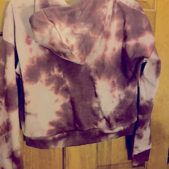 Hippie Rose Juniors Zip-Up Hoodie   Color Wine Tie Dye Size S
