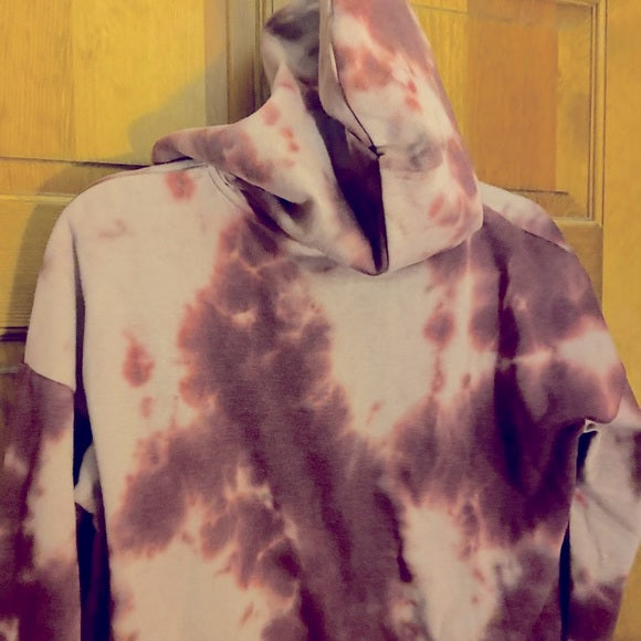 Hippie Rose Juniors Zip-Up Hoodie   Color Wine Tie Dye Size S