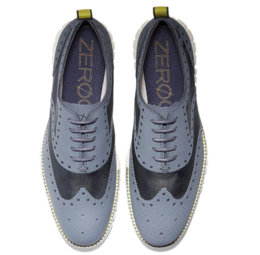 Cole Haan Mens Zerogrand No Stitch Brogue Lace-Up Oxfords  Color Ombre Blue-pumice Stone Size 12 M