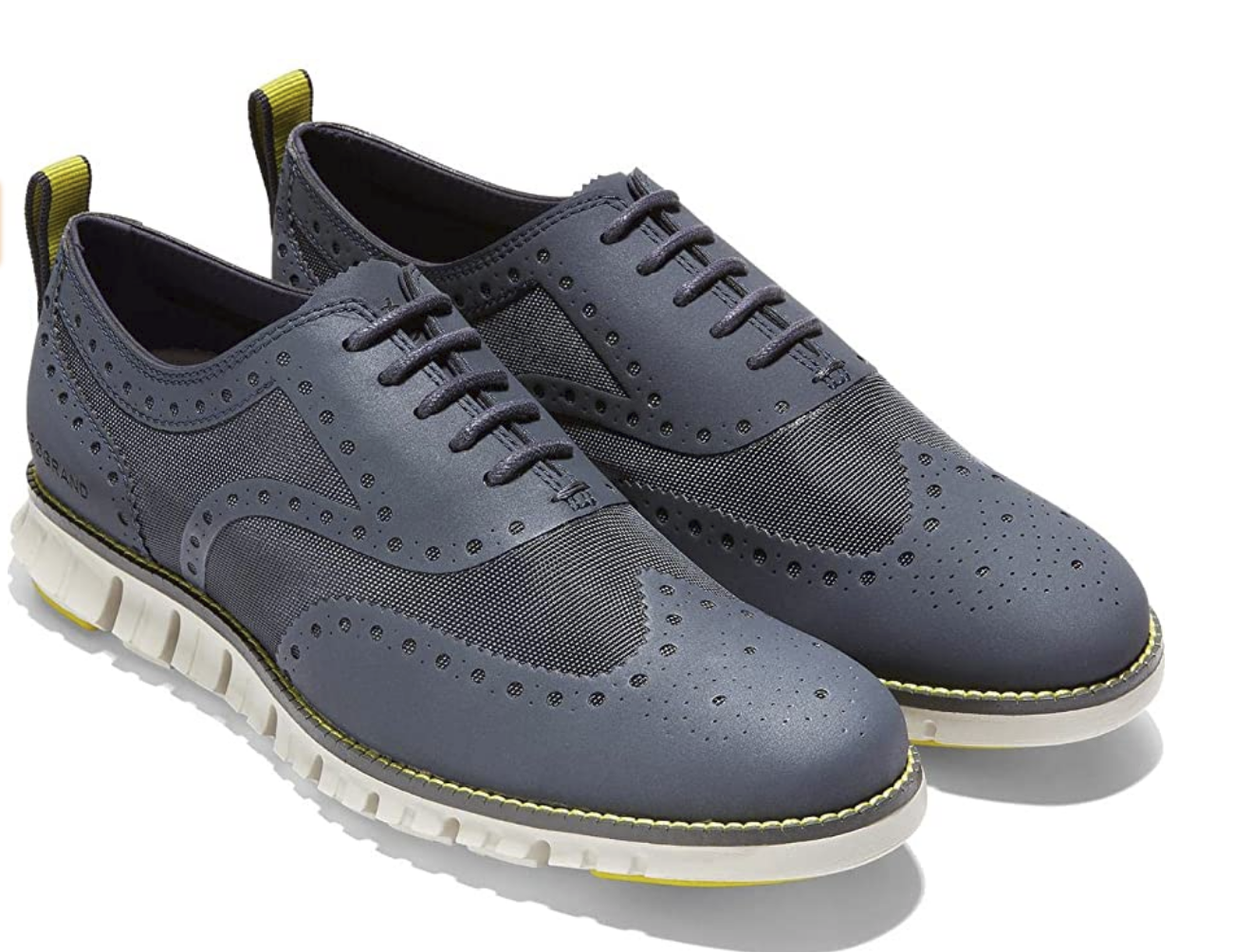 Cole Haan Mens Zerogrand No Stitch Brogue Lace-Up Oxfords  Color Ombre Blue-pumice Stone Size 12 M