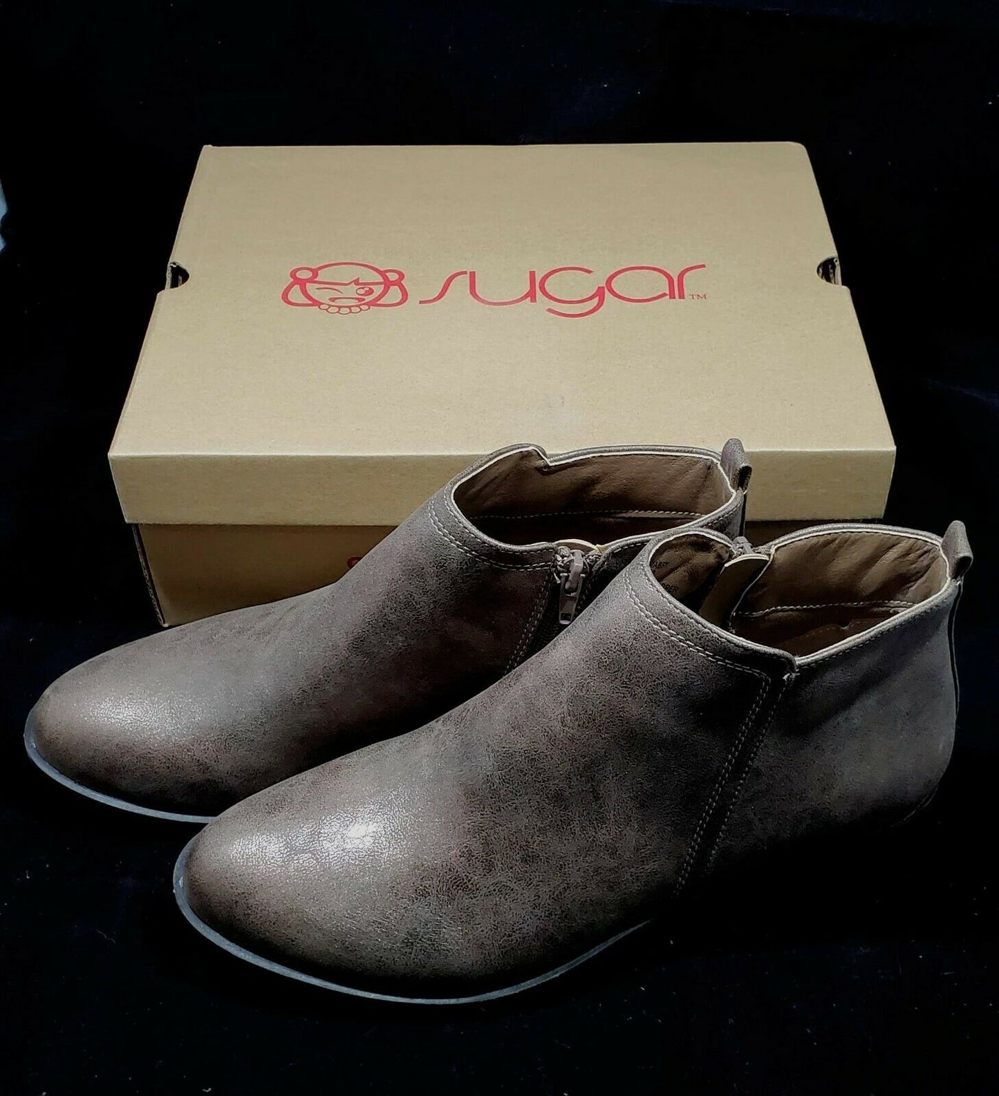 Sugar Tabby Short Booties bronze metallic