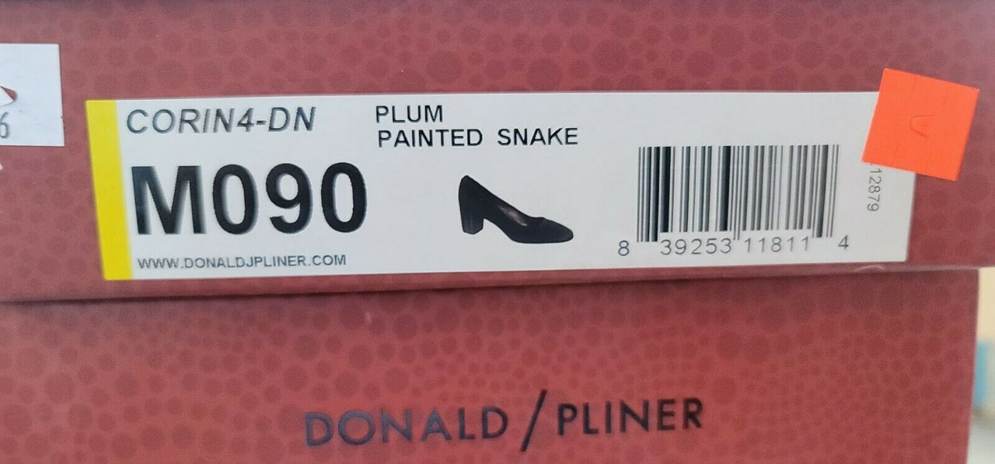Donald J Pliner Women's Corin Leather Pump  Color Painted Snake Plum Size 8M