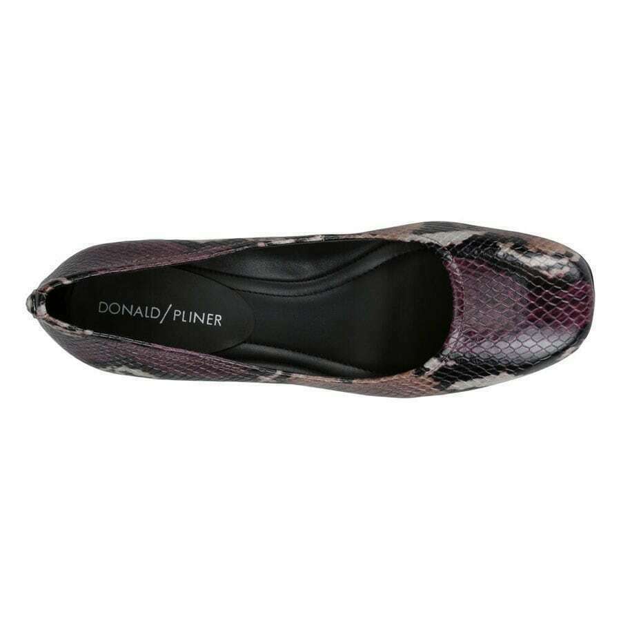 Donald J Pliner Women's Corin Leather Pump  Color Painted Snake Plum Size 8M