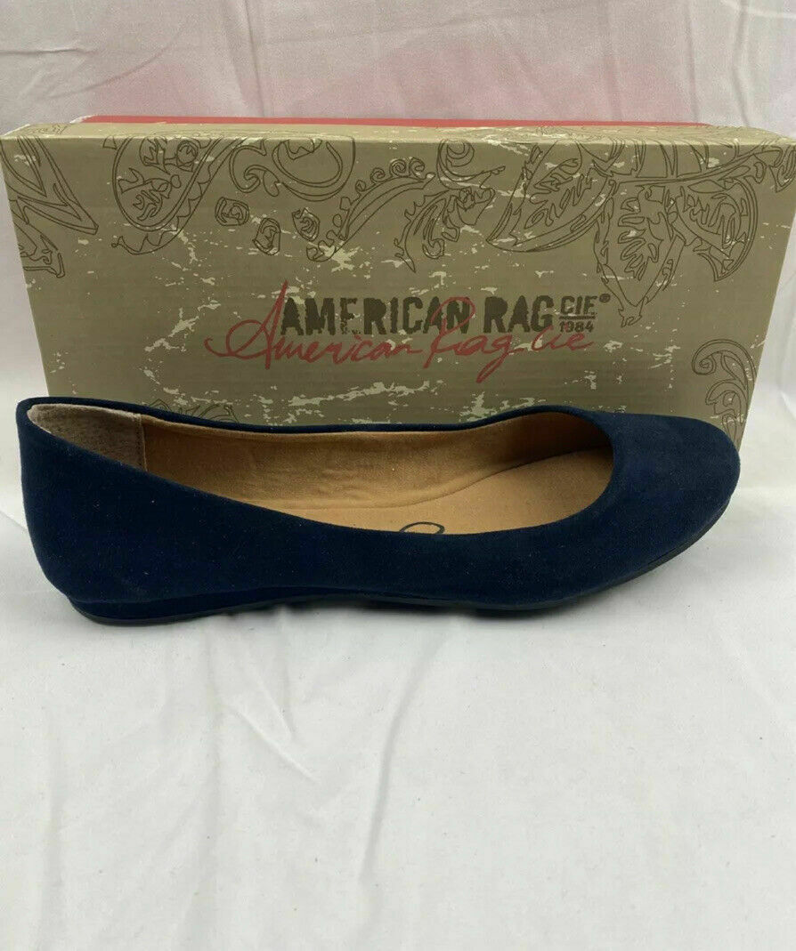 American Rag Womens Aellie Navy Close Toe Flats AELLIENVY Size 6M