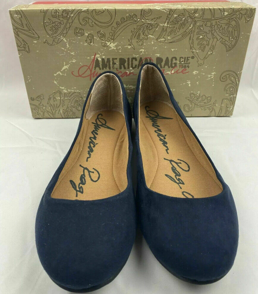 American Rag Womens Aellie Navy Close Toe Flats AELLIENVY Size 6M