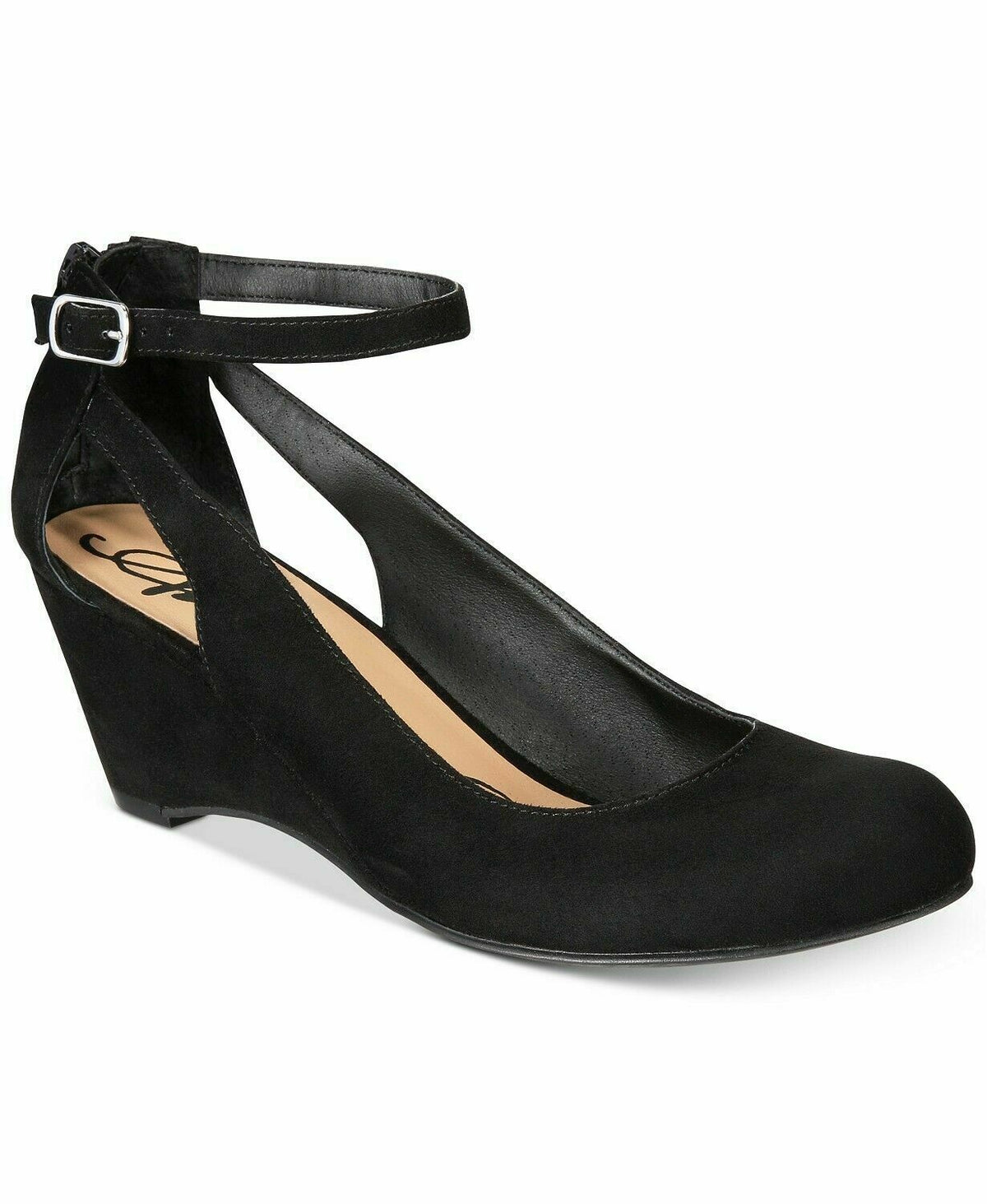 American Rag Womens Miley Fabric Closed Toe Ankle Strap Black AMILEYBLK Size 9.5M