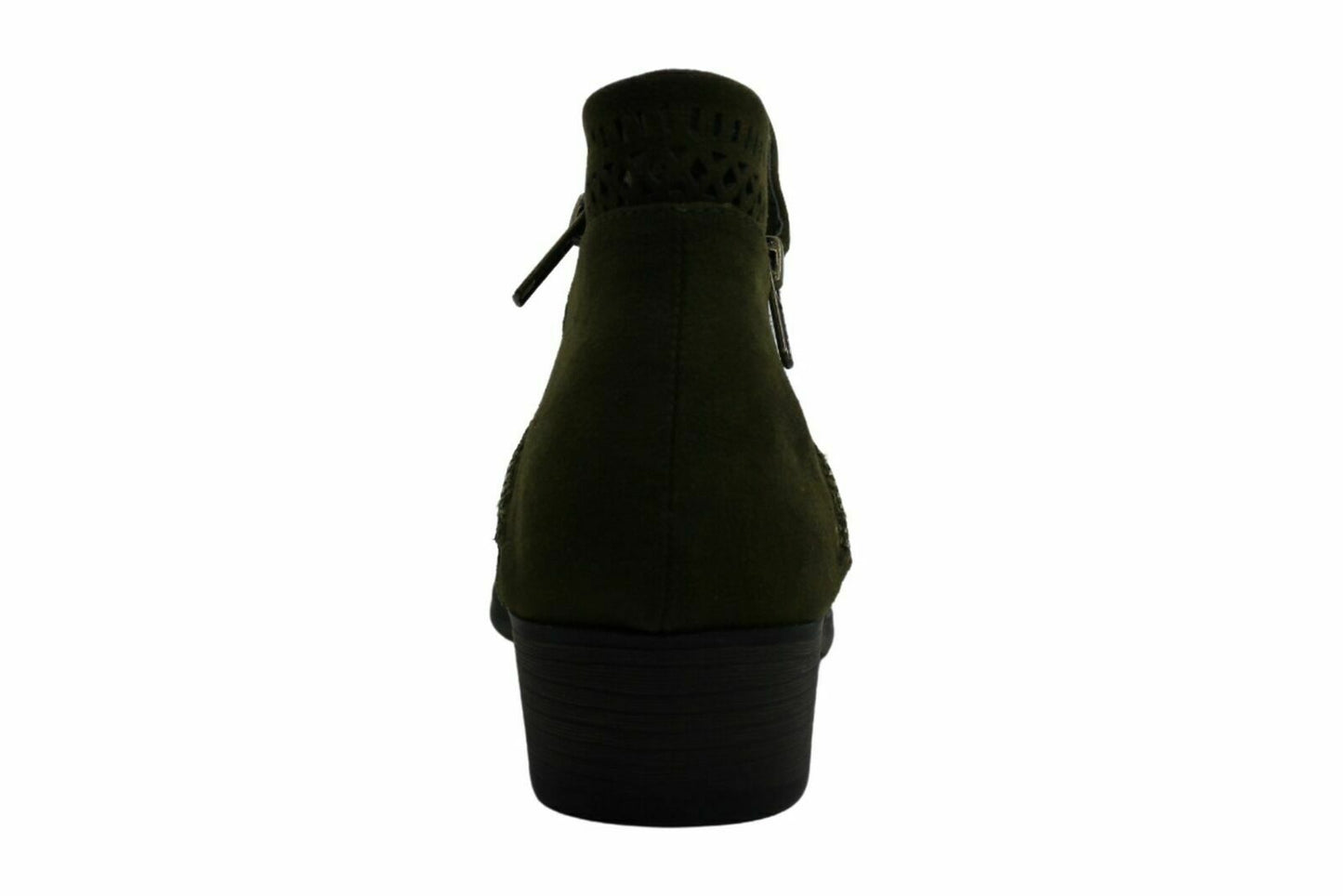 American Rag Womens Aabby1 Almond Toe Ankle Fashion Boots Olive Perf AABBY1  - Size 7.5M