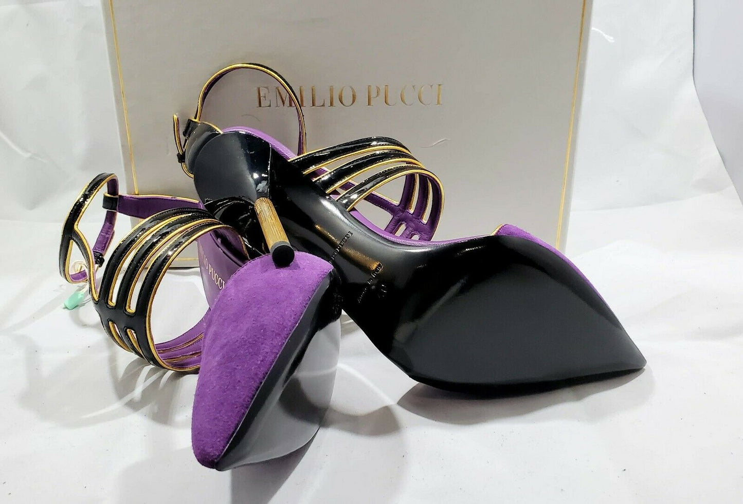 Emilio Pucci Suede T Strap Pumps  Color Purple Size EU 40/US 10