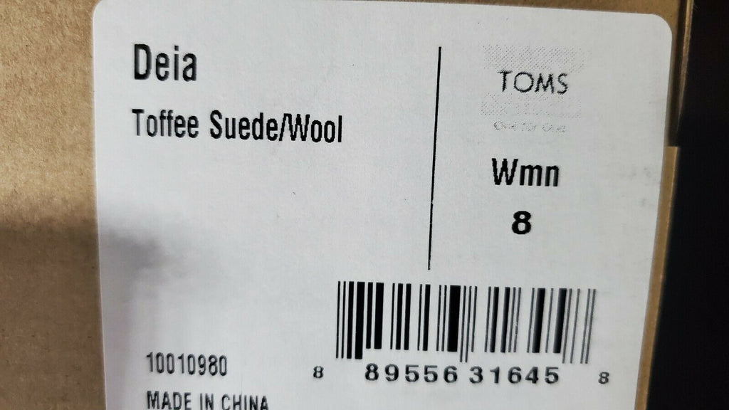 TOMS Deia Toffee Suede/Wool Boot Color Brown Size 8