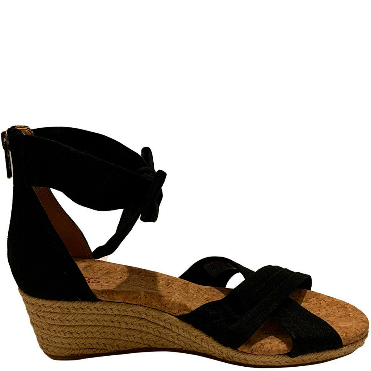UGG Women's Traci Espadrille Wedge Canvas Sandals  Color Black Size 5.5M