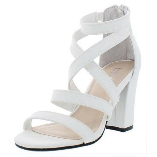 BAR III Womens White Blythe Strappy Heels Color White Size 8.5M