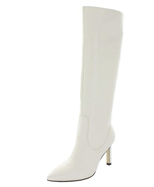 Nine West Womens Maxim Suede Pointed Toe Over Knee Fashion Boots Color: Chic Cream