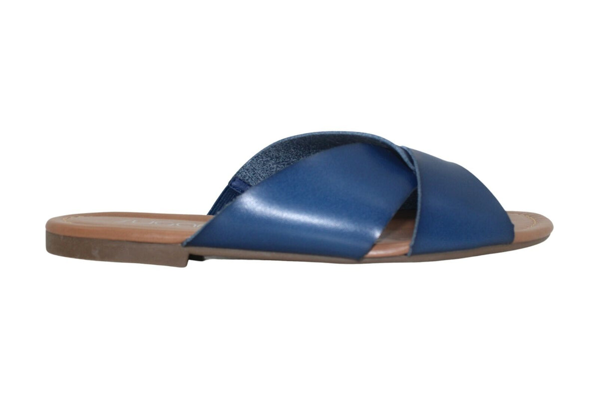 Sugar Women's Olena Vegan Leather Slide On Flats  Color Blue Size 9.5M