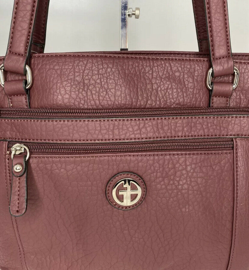 Giani Bernini Pebble Vegan Leather Tote Bag  Color Wine