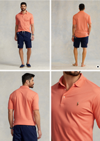 Polo Ralph Lauren Men's Big Tall Soft Cotton Polo  Color Deep Mango Size 3LT