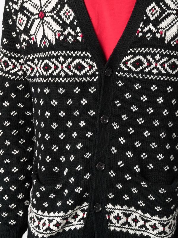 Polo Ralph Lauren Men's Snowflake Cotton-Cashmere Cardigan  Color Black Size M