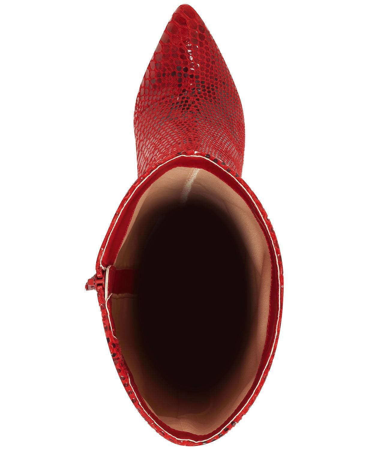 INC International Concepts Womens Rajel Dress Boots  Color Reg Red Snake Print Size 10M