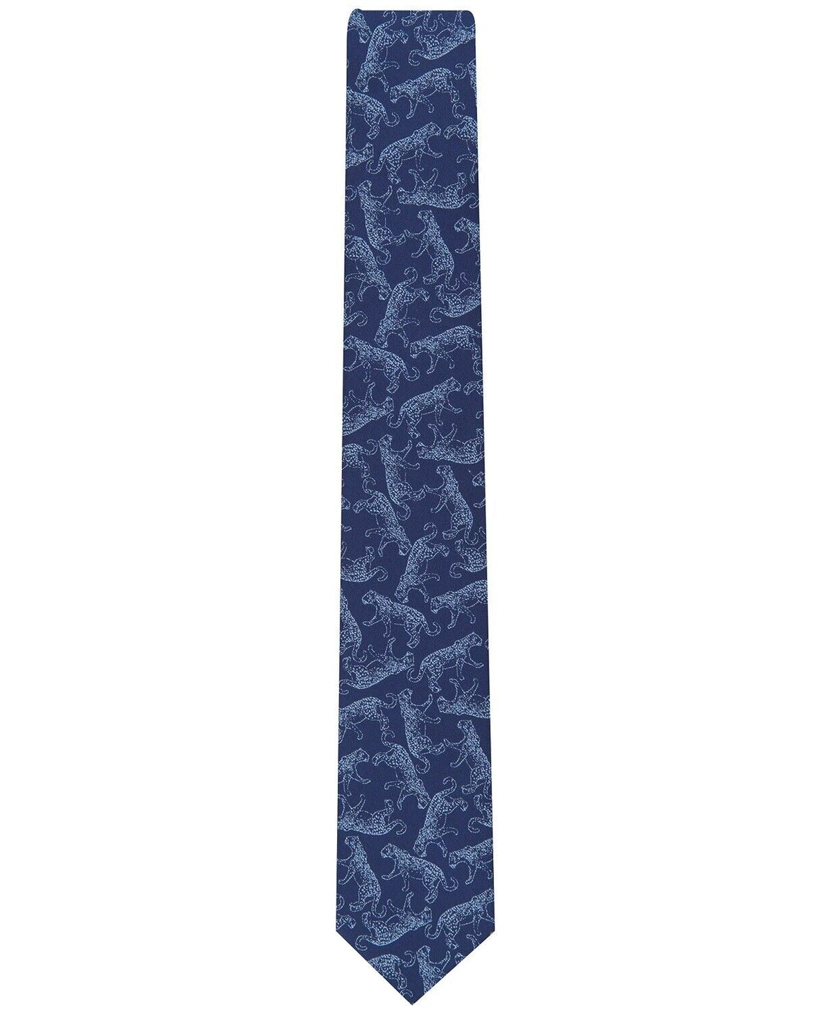 Bar III Mens Leopard Solid Skinny Tie  Color Navy One Size
