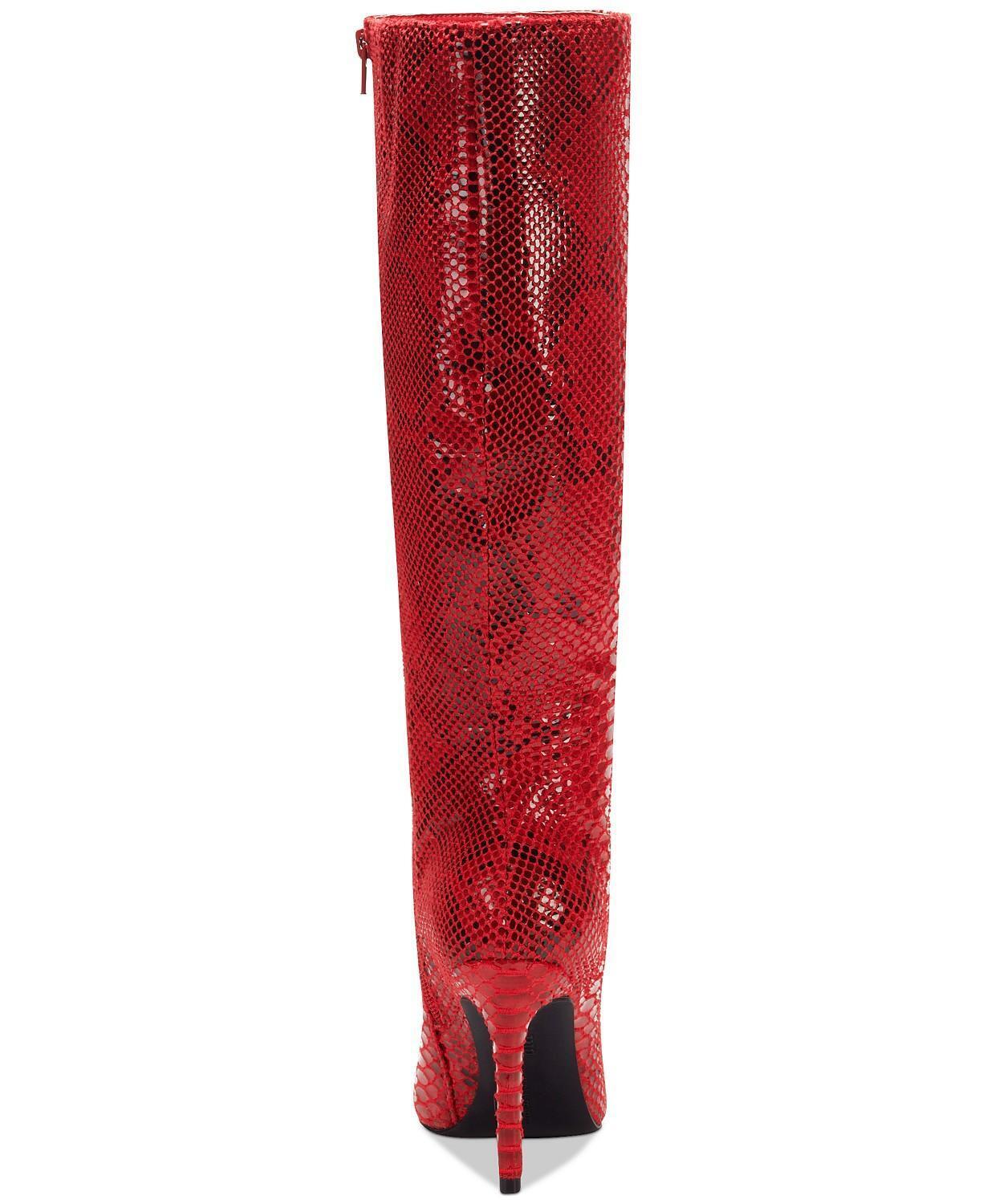 INC International Concepts Womens Rajel Dress Boots  Color Reg Red Snake Print Size 10M