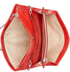 INC Averry Tunnel Red Crossbody Embossed Snake Shoulder Bag Convertible Clutch