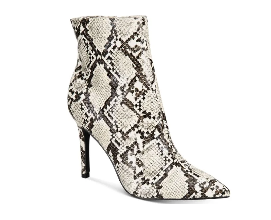 Thalia Sodi Women's Stiletto Ankle Booties Rylie  Color Natural Snake Size 9.5M