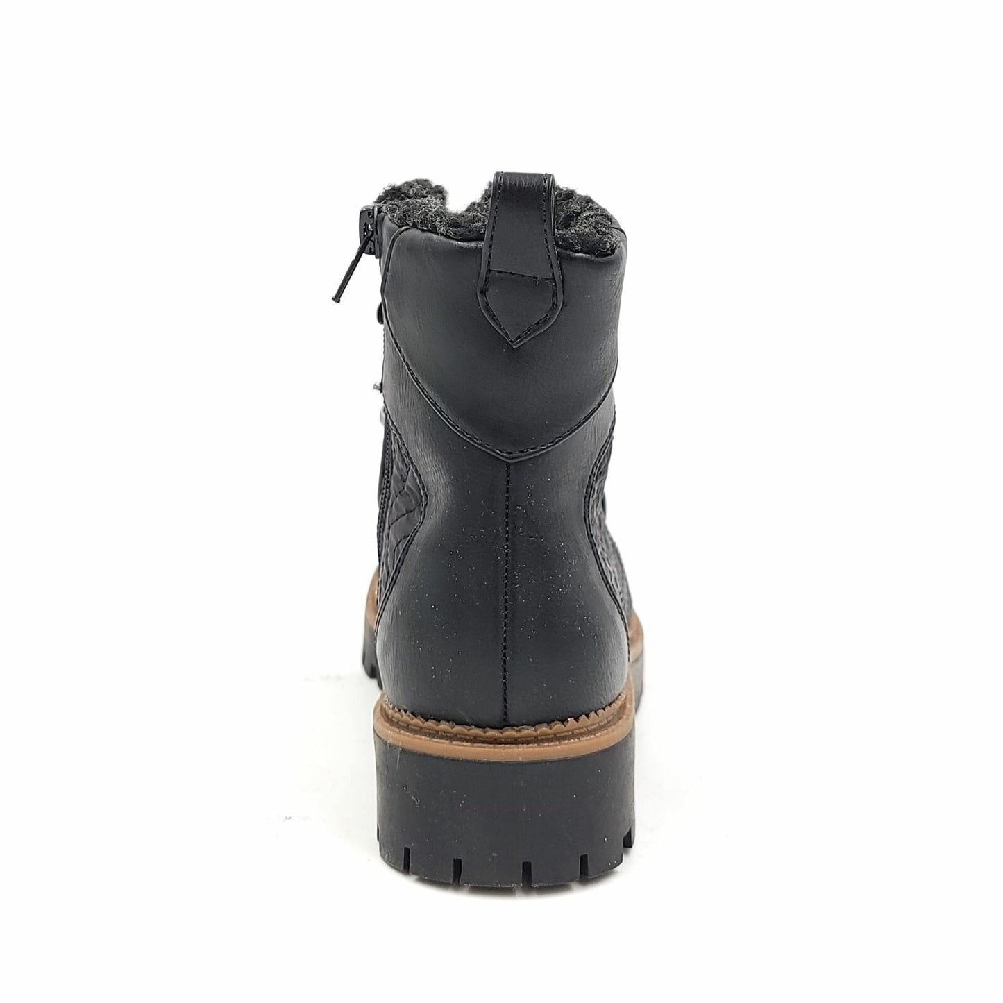 Style Co Morggan Lace-Up Combat Booties  Color Black Quilt Size 7.5M