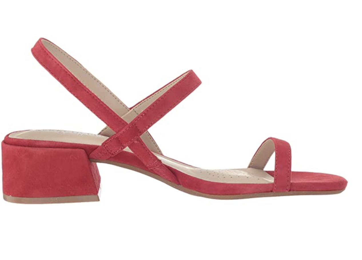 Kenneth Cole Women's Maise Low Block Heel Strappy Sandal  Color Fuego Size 9M