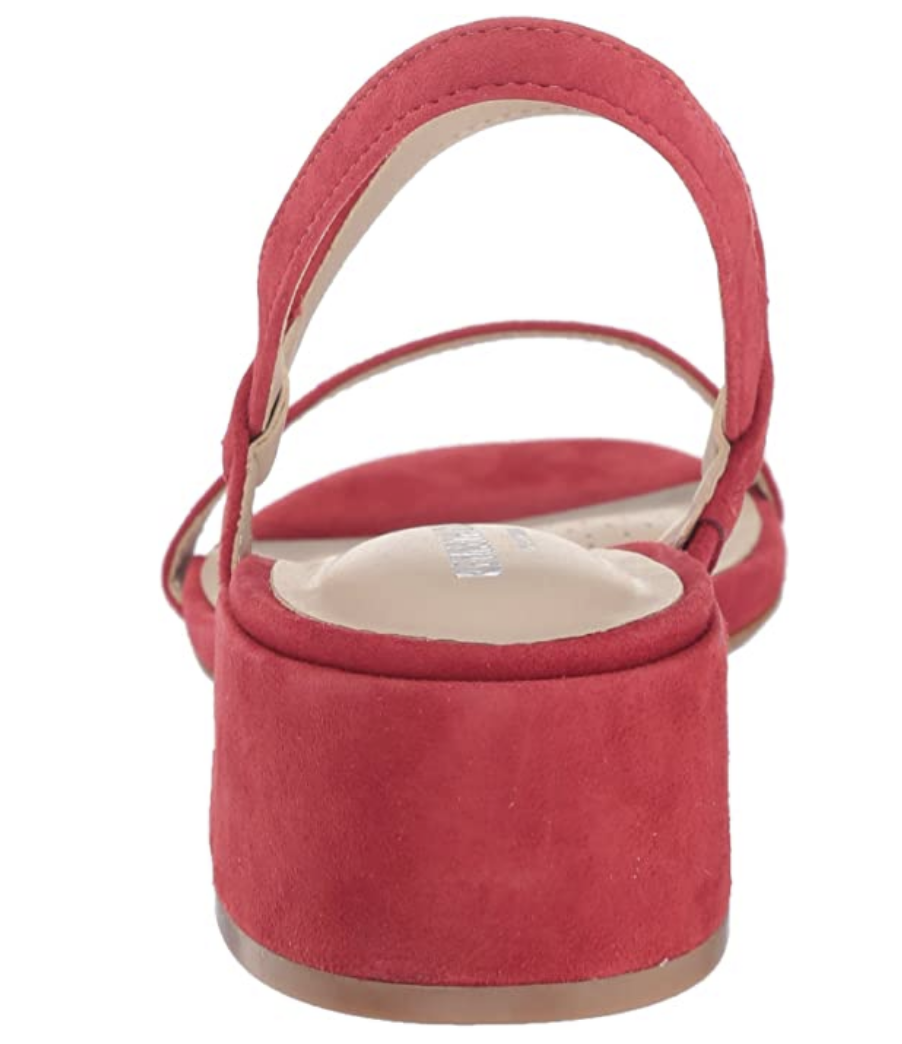 Kenneth Cole Women's Maise Low Block Heel Strappy Sandal  Color Fuego Size 9M