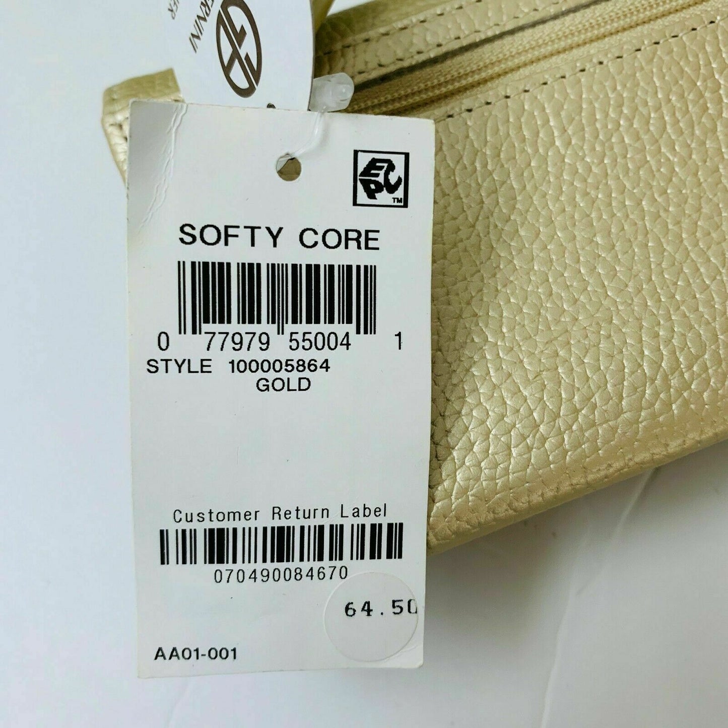 Giani Bernini Genuine Pebble Leather Bifold Wallet Gold
