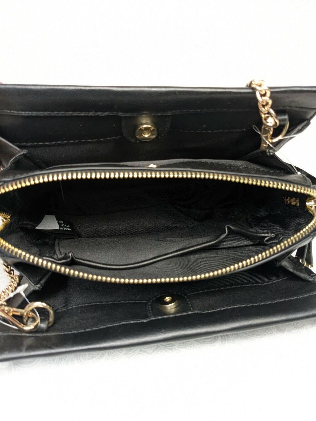 ALFANI Dowel pleated vegan-leather crossbody shoulder bag  Color Black