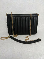 ALFANI Dowel pleated vegan-leather crossbody shoulder bag  Color Black