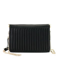 ALFANI Dowel pleated vegan-leather crossbody shoulder bag  Color Black