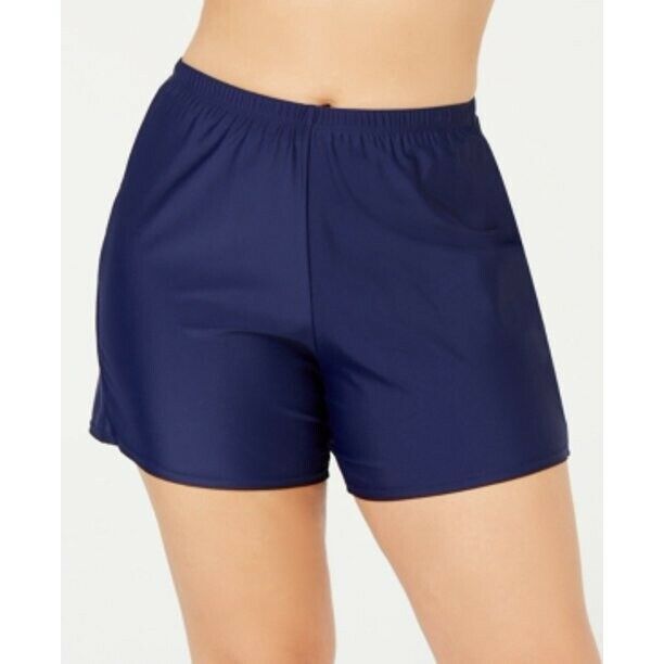Island Escape Thigh Minimizing Lined Stretch Board Shorts  Color Navy Size 18W