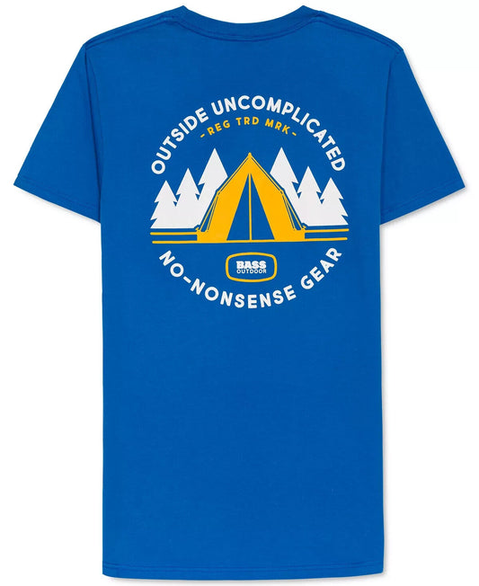 BASS OUTDOOR Men's Tent Graphic T-Shirt  Color Turkish Sea Size XL