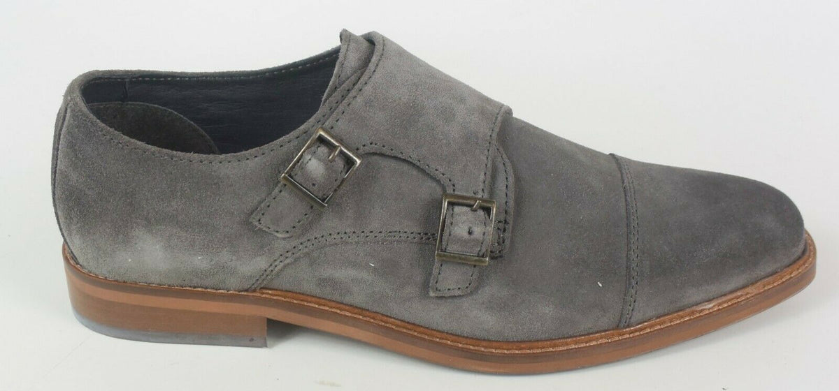 Alfani Men's Darius Monk-Strap Oxfords Shoes  Gray Size 7