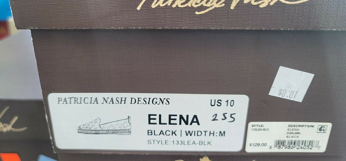 Patricia Nash Women's Elena Espadrille Flats Black Size 5.5M