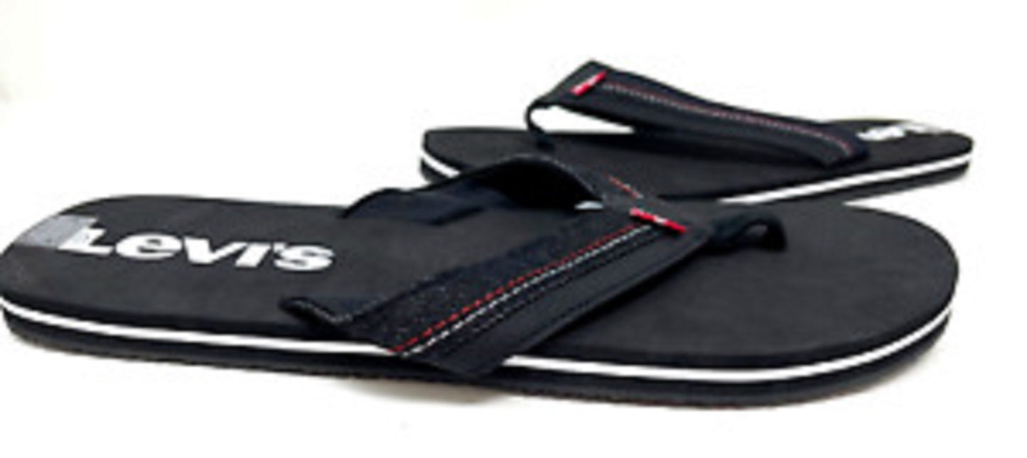 LEVI'S Men's Wordmark Slip-On Thong Sandals  Black Size 12